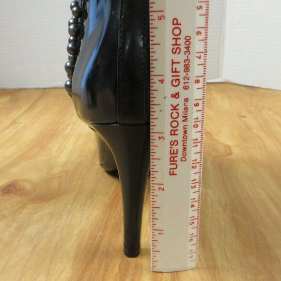 SERGIO ROSSi Black Pearl Pointed Toe High Heeled Ankle Boots Booties Sz 38 Shoes - Picture 6 of 16